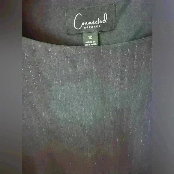 Connected Apparel Cape Overlay Metallic Dress Size 12 - Picture 4 of 6